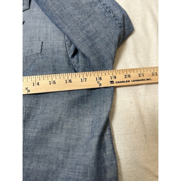 J.Crew Women's Blazer Size 8 Blue Cotton Lined Jacket Notch Lapel Two Button - Picture 9 of 11